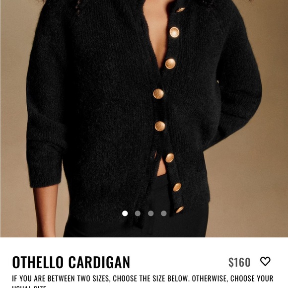 Sezane Othello Black Cardigan with Gold Buttons - Picture 9 of 9